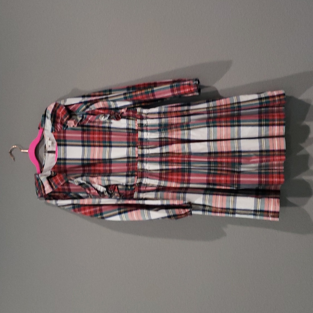 Crewcuts Plaid Long Sleeve Ruffle Dress